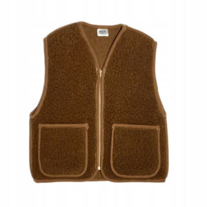 KAMIZELKA WEŁNIANA 100% MERYNOS - Rozmiar L Camel