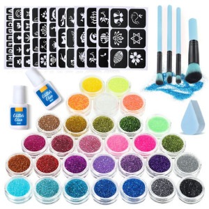 145 Szablonów Glitter Powder Tattoo Set 3D Tymczas