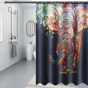 180X180 Cm Afryka Elephant Zasłona Prysznicowa Wod