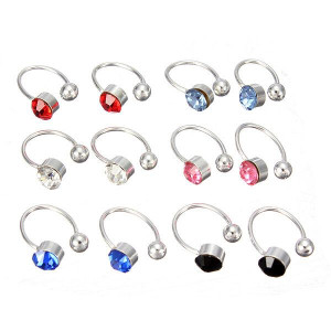 2 Szt Bez Kolczyków 6 Kolorów Kryształ Rhinestone