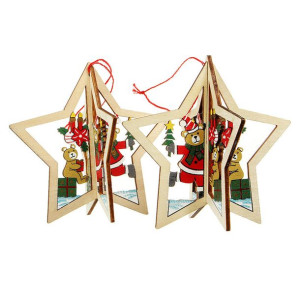 2 Sztuk Christmas Wood Five-Pointed Star Christmas