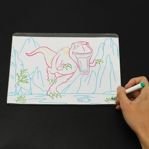 3D Magic Flashing Deska Kreślarska Dinozaur Gra Dl