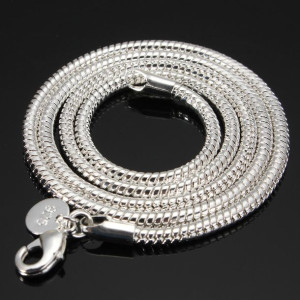 925 Posrebrzany 3Mm Prosty Wąż Unisex Diy Naszyjni