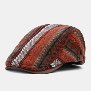 Collrown Men Knit Stripe Pattern Patchwork Retro C