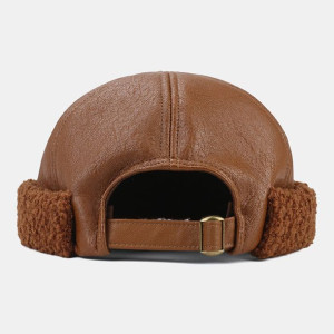 Collrown Unisex Faux Leather Soft Futro Wokół Boku
