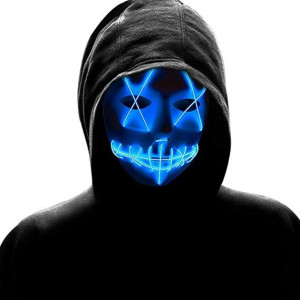 Cosplay Led Light Up Mask Straszny Oczyszczający M