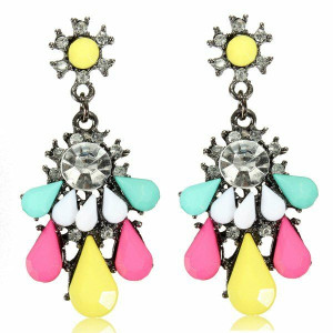 Crystal Rhinestone Resin Drop Dangle Earrings Wome