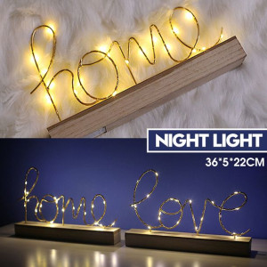 Drewno Mini Led Lampka Nocna Home Love Desktop Lam