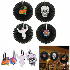 Halloween Paper Fan Wall Hanging Decoration Party