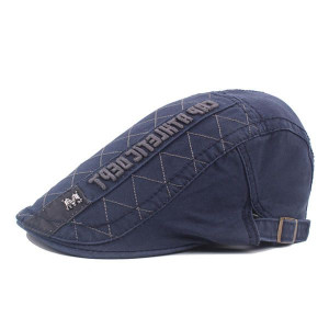 Mens Letter Embroidery Cotton Beret Cap Czapka Zew