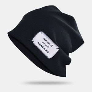 Męska Czapka Beanie Solid Color Haft Letter Patch