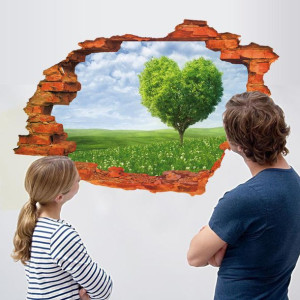 Miico Creative 3D Love Tree Sceneria Zepsuta Ścian