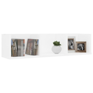 Półka Ścienna Cd Biała 29,5"X7,1"X7,1" Płyta Wióro
