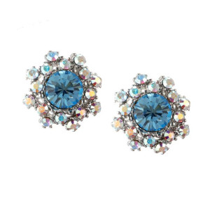 Simple Gemstone Ear Stud Micro Betonowa Kolczyk Fl