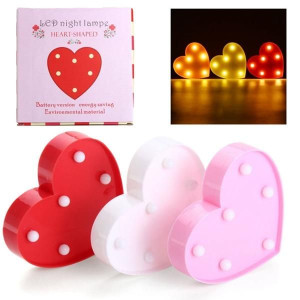 Śliczne 11 Led Marquee Heart Lampka Nocna Lampa Ba