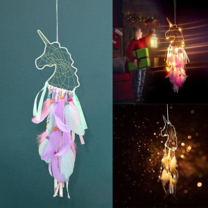 Unicornio Wisiorek Feather Dream Catcher Indian Cr