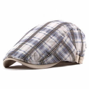 Unisex Casual Regulowany Pled Cotton Beret Czapka