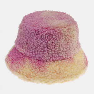Unisex Felt Lamb Hair Tie-Dye Plus Zagęścić Ciepły