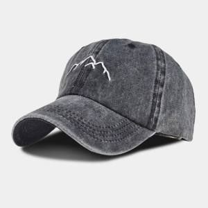 Unisex Washed Distressed Cotton Mountain Pattern H