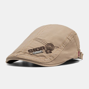 Unisex Z Krótkim Rondem Haft W Litery Czapka Beret