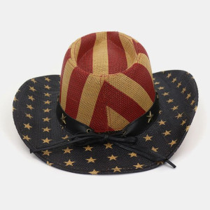 Vintage American Flag Westren Cowboy Style Panama