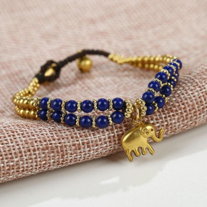 Vintage Elephant Wisiorek Colorful Koraliki Bangle