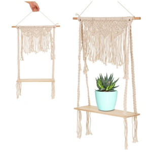 Woven Macrame Boho Plant Hanger Holder Tapestry Wa