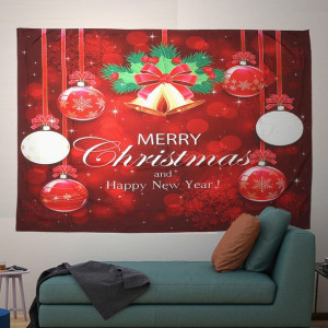 Xmas Home Wall Hanging Tapestry Bell Printed Wall