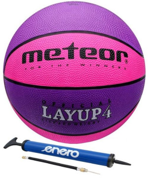 METEOR Piłka Do Koszykówki Kosza LAYUP Rozmiar 4 + Pompka