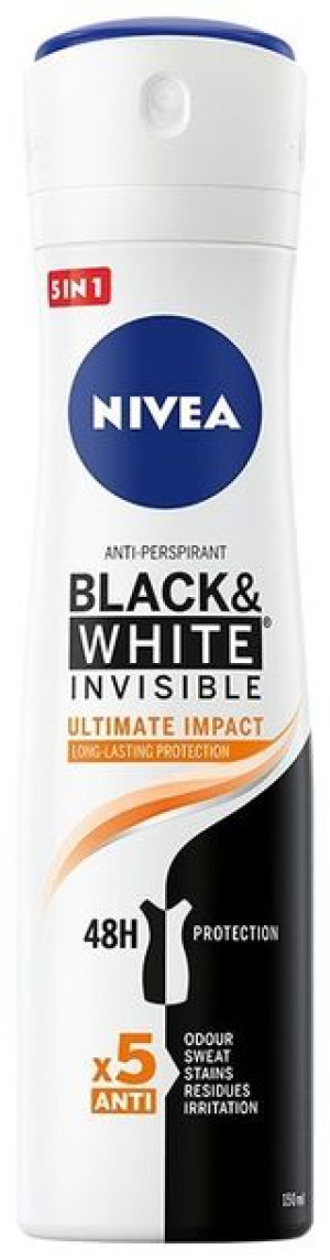NIVEA Nivea Dezodorant BLACK& WHITE INVISIBLE Ultimate Impact 5in1 spray
