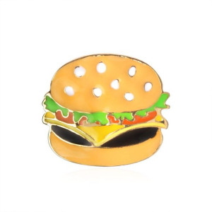 Metalowa przypinka, pins, burger