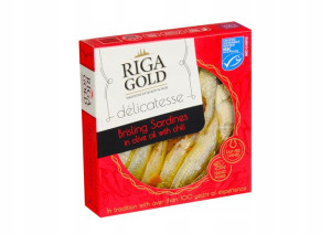 Brisling Sardynki W Oliwie Z Chili Riga Gold 120g