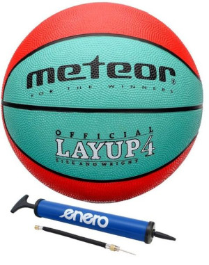 METEOR Piłka Do Koszykówki Kosza LAYUP Rozmiar 4 + Pompka