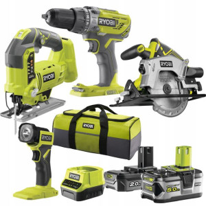 Ryobi Wiertarka Wyrzynarka Pilarka +5ah +2ah Torba