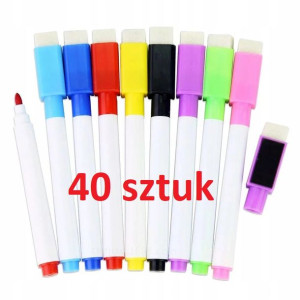 40 Sztuk Markery Suchościeralne Magnes Do Tablicy Kolory