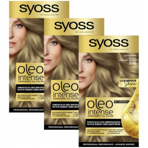 Syoss Oleo Farba do Włosów 7-10 Naturalny Blond x3