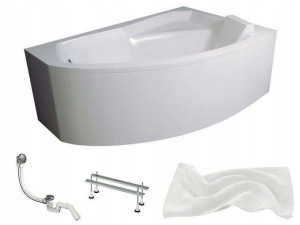Wanna Rima 130x85 Prawa Besco + Obudowa + Syfon!