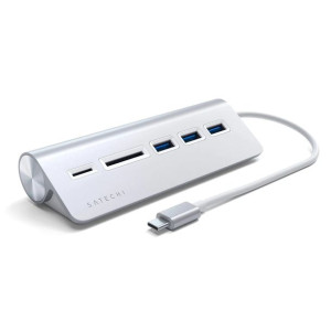 Satechi Hub Combo Aluminiowy Adapter USB-C 3x USB-A, Czytnik Kart Micro/SD