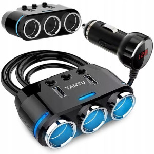 Rozdzielacz Gniazda Zapalniczki 2x Usb Ładowarka