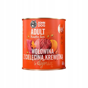 John Dog Pumpkin Wołowina Cielęcina Krewetka 800g