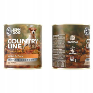 John Dog Country Szczeniak Królik Wieprzowina 800g