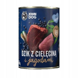 John Dog Dzik, Cielęciną i Jagodami 400g szczeniak