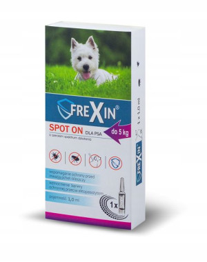 FREXIN krople dla psa o wadze do 5kg na pasożyty