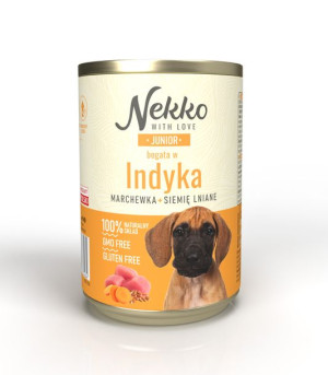 NEKKO Junior Indyk, marchewka, siemię lniane 400g