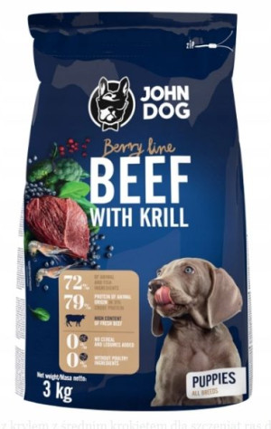 John Dog Berry Szczeniak Wołowina z Krylem 3KG