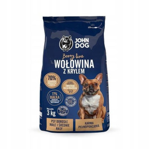 John Dog Berry Line Wołowina Kryl 3Kg Małe Rasy