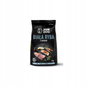 JOHN DOG Premium 3kg Biała Ryba z Łososiem Ś/D