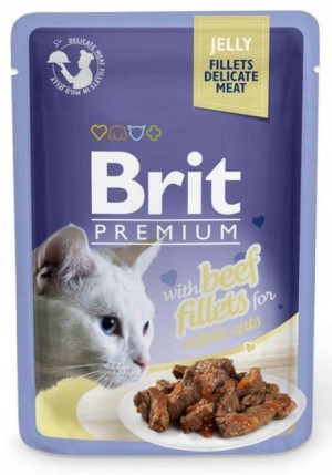 BRIT KOT PREMIUM Jelly Fillets Beef 85g Wołowina