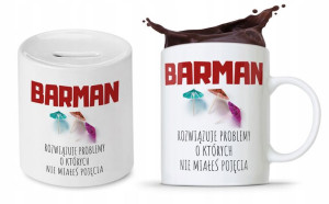 Zestaw Dla Barmana Na Prezent Kubek + Skarbonka