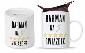 Zestaw Dla Barmana Na Prezent Kubek + Skarbonka